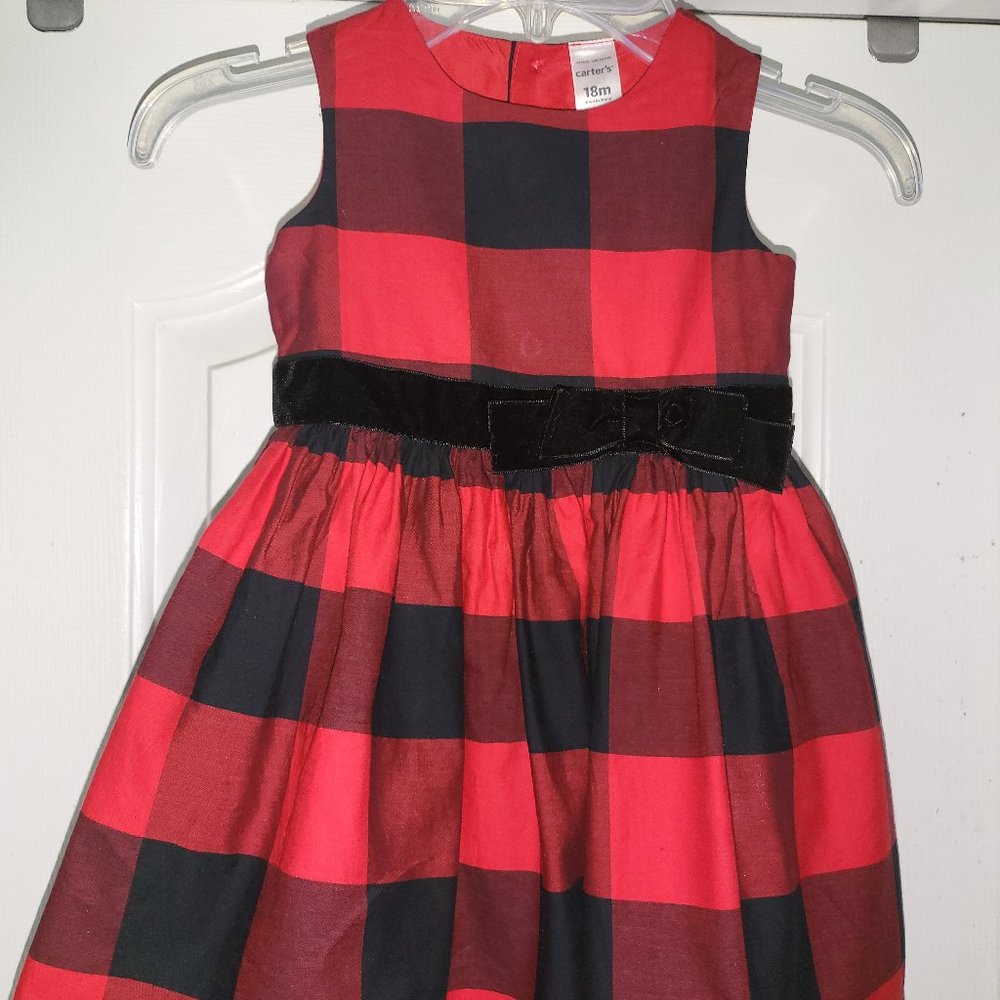 Carter's Baby Girls Buffalo Plaid  Dress Size 18 mos